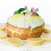 Zitronenkuchen mit Mandelkrokant und Ananas