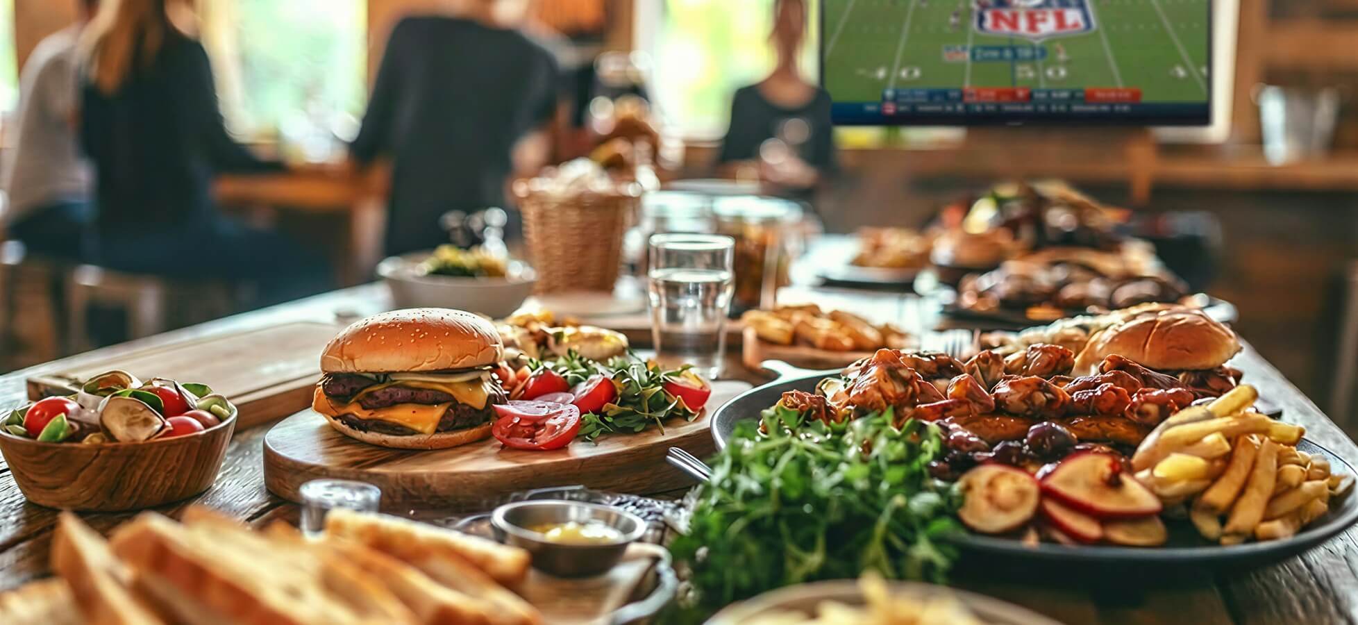 Die Abbildung zeigt mehrere American Footballs, die auf rechteckigen Rasenflächen angeordnet sind. Der Hintergrund ist ein einfarbiges Grün. Die Bälle sind braun mit weißen Nähten und gleichmäßig verteilt, was eine sportliche Atmosphäre vermittelt.