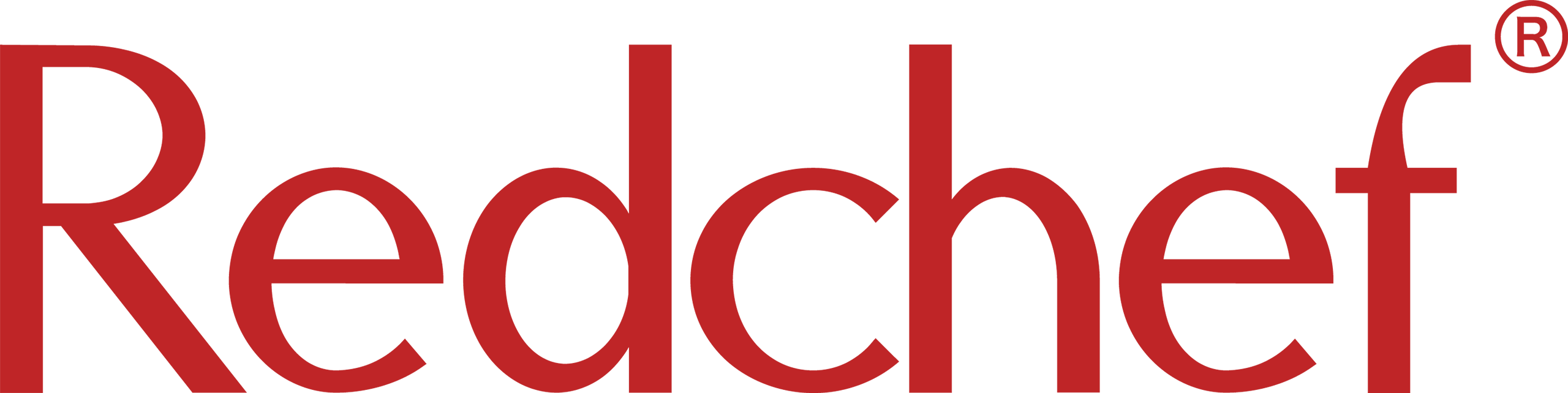 Logo von Redchef in roter Schrift. Das Wort "Redchef" ist klar und deutlich als Markenname erkennbar.
