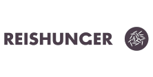 Logo von "Reishunger". Der Name steht in großen, klaren Buchstaben neben einem stilisierten, runden Symbol, das Reiskörner darstellt. Die Farbgebung ist schlicht und modern, vermittelt ein Gefühl von Frische und Natürlichkeit.