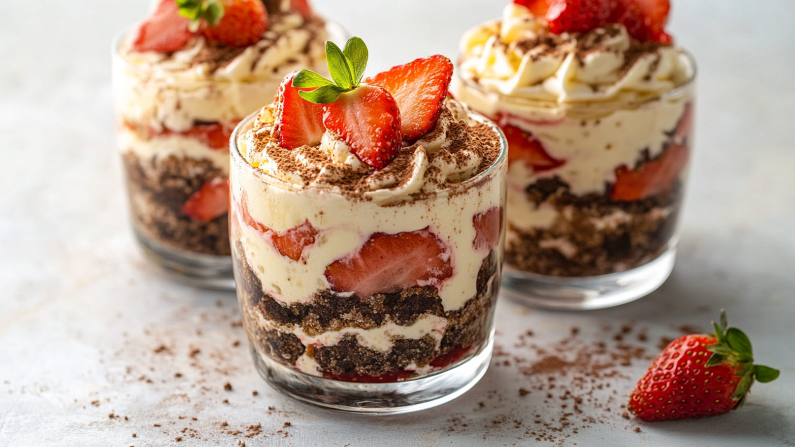Tiramisu mit Erdbeeren