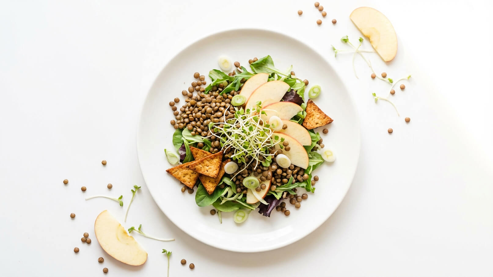 Linsensalat mit Räuchertofu Chips