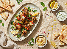 Image of Grillspieße mit Hackfleisch und Gemüse
