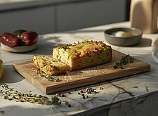 Image of Safrankuchen mit Paprika und Thunfisch