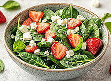 Image of Spinatsalat mit Feta und Erdbeeren