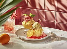 Image of Trüffel-Eis auf Orangen