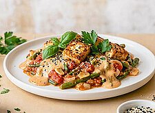 Image of Tomaten Tofu mit Bohnen