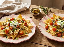 Image of Kürbis Nachos mit Käse und Jalapeños