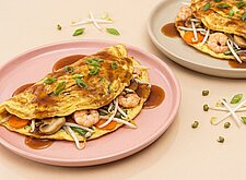 Image of Egg Foo Yung mit Gemüse und Garnelen