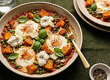 Image of Eier Ricotta Pfanne mit Kürbis