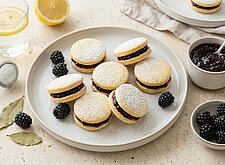 Image of Cookies mit Brombeer-Lorbeer-Marmelade