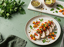 Image of Hähnchenbrust Aufschnitt mit Papaya Salsa