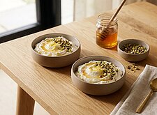 Image of Ricottacreme mit Honig und Pistazien
