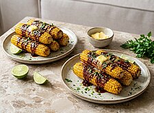 Image of BBQ-Maiskolben aus dem Ofen