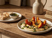Image of Gerösteter Kürbis mit Hummus und Kräuteröl
