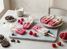 Image of Cookies & Cream Himbeer-Popsicles