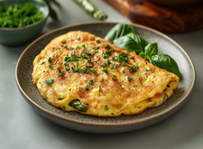 Image of Basilikum-Omeletts mit Spargel
