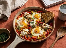 Image of Eier Ricotta Pfanne mit Lauch