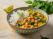 Image of One Pot Curry mit Kichererbsen und Spinat