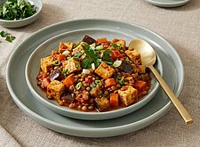 Image of Tofu Linsen Pfanne mit Aubergine