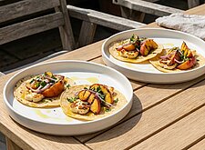 Image of Grilled Peach Salsa Tacos