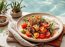 Image of Tomaten Tofu mit Bohnen