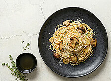 Image of Spaghetti aglio e olio mit Steinpilzen