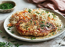 Image of Naturschnitzel auf Karottenreis
