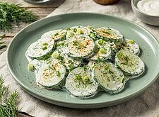 Image of Gurkensalat mit Sauerrahm und Dill