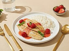 Image of Seezungenfilet mit Erdbeeren