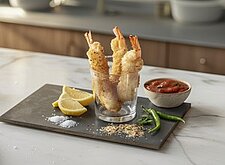 Image of Knusprige Garnelen mit Salsa-Dip
