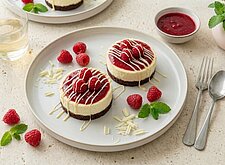 Image of Käsekuchen mit Himbeeren