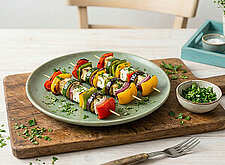 Image of Bunte Gemüsespieße mit Feta