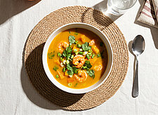 Image of Kürbissuppe mit Garnelen