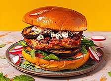 Image of Vegetarischer Auberginen Burger