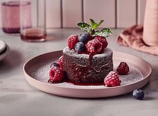 Image of Schokoküchlein mit Himbeeren