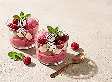Image of Himbeer-Joghurt-Eis mit Minibaisers