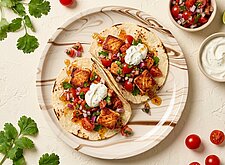 Image of Crispy Lachs Tacos mit Tomaten Salsa