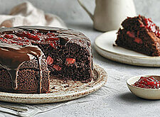 Image of Rhabarber Schokoladen Kuchen