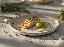 Image of Zitronenlachs vom Grill mit Trauben-Lauch-Soße
