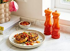 Image of Kichererbsen-Patties mit Paprika-Relish