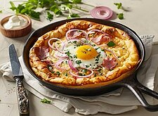 Image of Herzhafter Ofenpfannkuchen mit Schinken & Ei