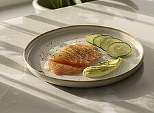 Image of Lachs-Carpaccio mit Spargelpüree