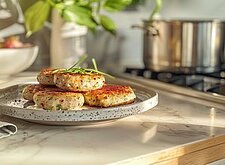 Image of Wirsingplätzchen mit Kümmel-Sahne-Quark