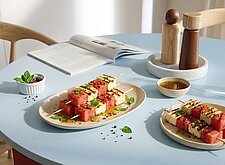 Image of Halloumi-Wassermelonen-Spiesse mit Limetten-Chili-Glace