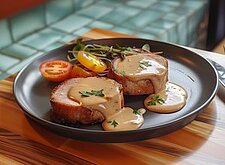 Image of Leberkäse mit Käsesoße