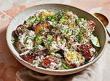 Image of Gurkensalat mit smashed Potato