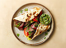 Image of Rindfleisch-Shawarma mit Hummus