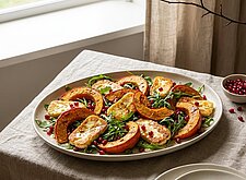 Image of Halloumi Kürbis Salat mit Granatapfel