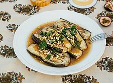 Image of Gedämpfte Auberginen mit Sesam